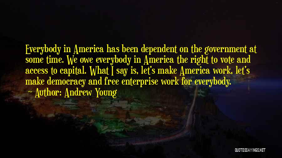 Andrew Young Quotes: Everybody In America Has Been Dependent On The Government At Some Time. We Owe Everybody In America The Right To