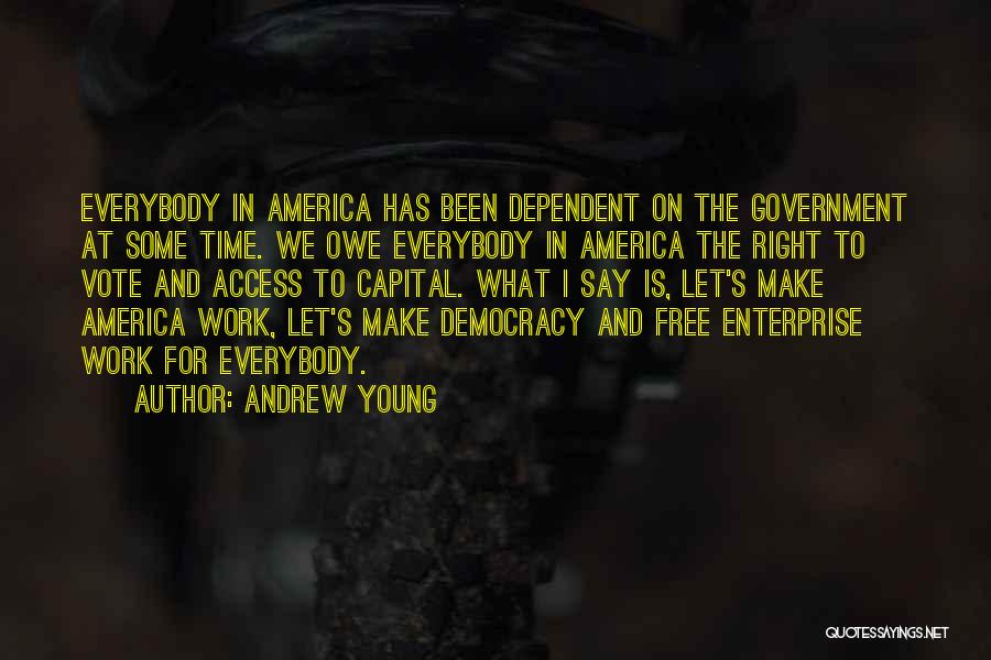 Andrew Young Quotes: Everybody In America Has Been Dependent On The Government At Some Time. We Owe Everybody In America The Right To