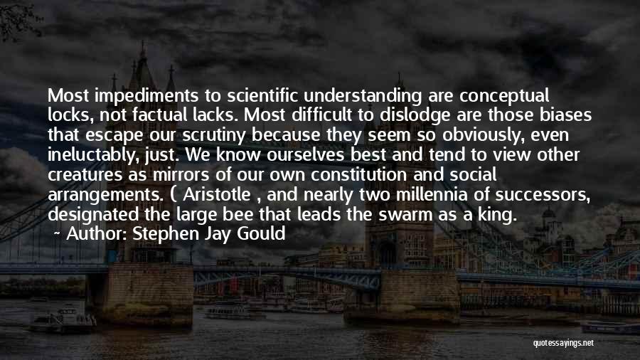 Stephen Jay Gould Quotes: Most Impediments To Scientific Understanding Are Conceptual Locks, Not Factual Lacks. Most Difficult To Dislodge Are Those Biases That Escape