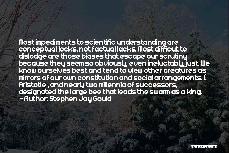 Stephen Jay Gould Quotes: Most Impediments To Scientific Understanding Are Conceptual Locks, Not Factual Lacks. Most Difficult To Dislodge Are Those Biases That Escape