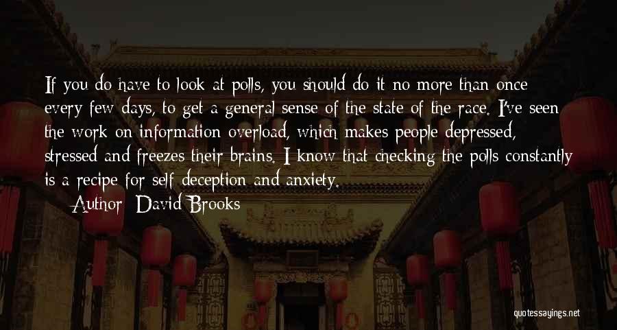 David Brooks Quotes: If You Do Have To Look At Polls, You Should Do It No More Than Once Every Few Days, To