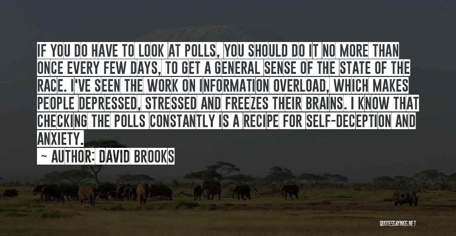 David Brooks Quotes: If You Do Have To Look At Polls, You Should Do It No More Than Once Every Few Days, To