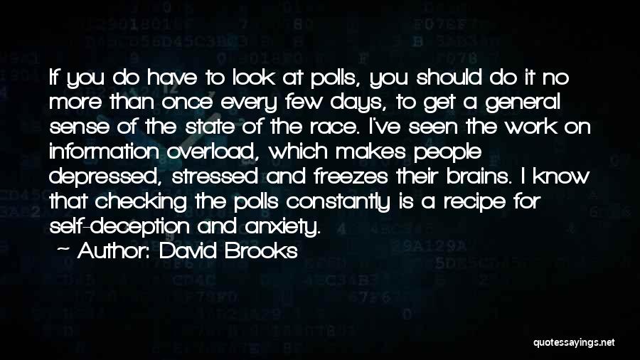 David Brooks Quotes: If You Do Have To Look At Polls, You Should Do It No More Than Once Every Few Days, To