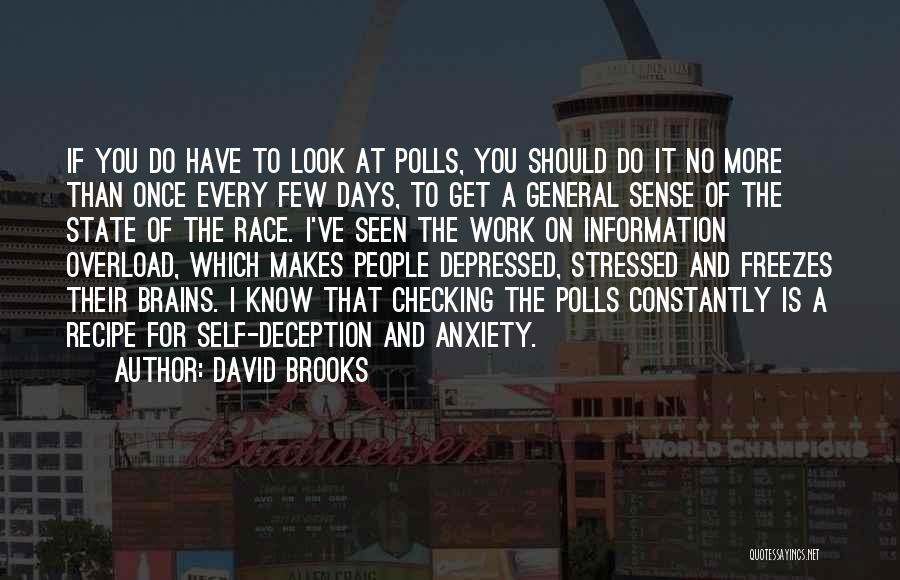 David Brooks Quotes: If You Do Have To Look At Polls, You Should Do It No More Than Once Every Few Days, To