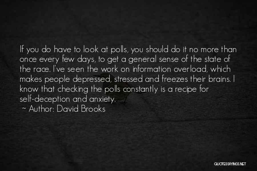 David Brooks Quotes: If You Do Have To Look At Polls, You Should Do It No More Than Once Every Few Days, To