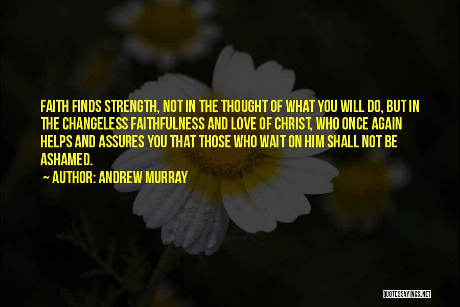 Andrew Murray Quotes: Faith Finds Strength, Not In The Thought Of What You Will Do, But In The Changeless Faithfulness And Love Of