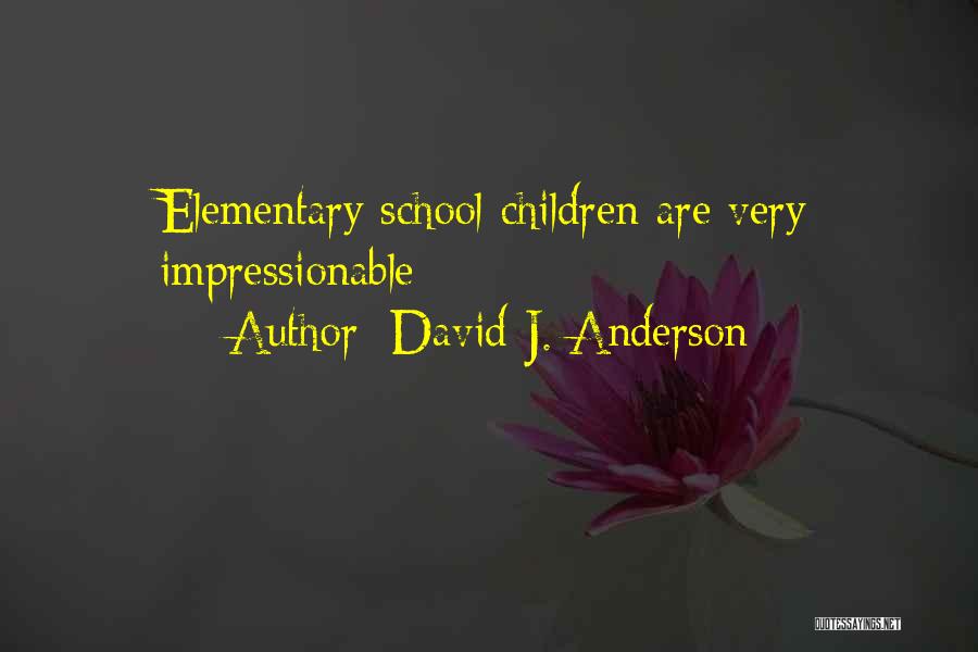 David J. Anderson Quotes: Elementary School Children Are Very Impressionable