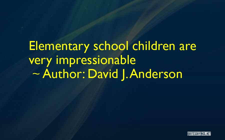 David J. Anderson Quotes: Elementary School Children Are Very Impressionable