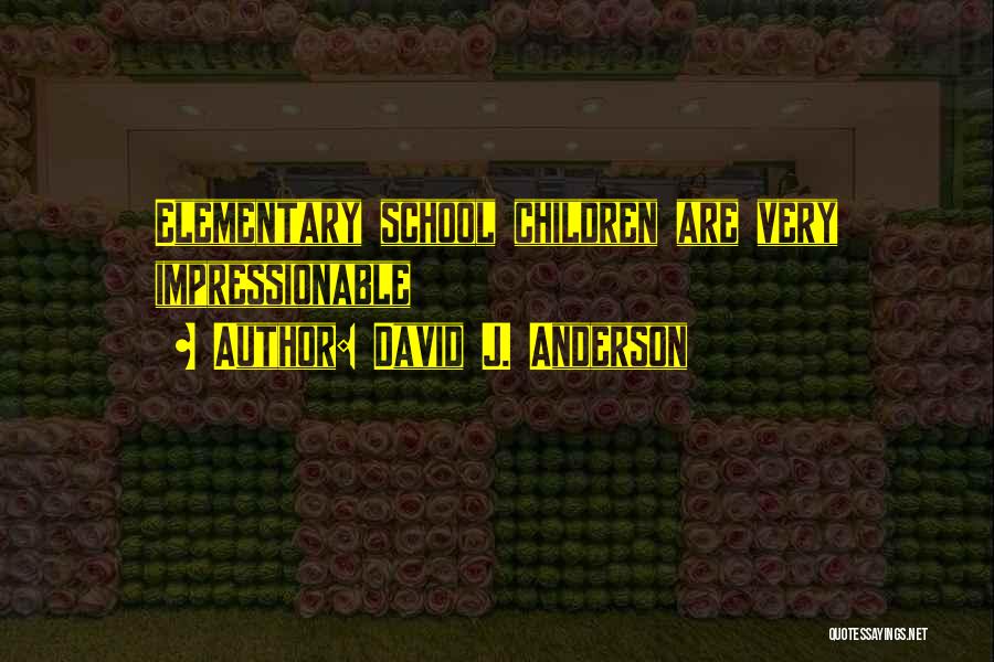 David J. Anderson Quotes: Elementary School Children Are Very Impressionable