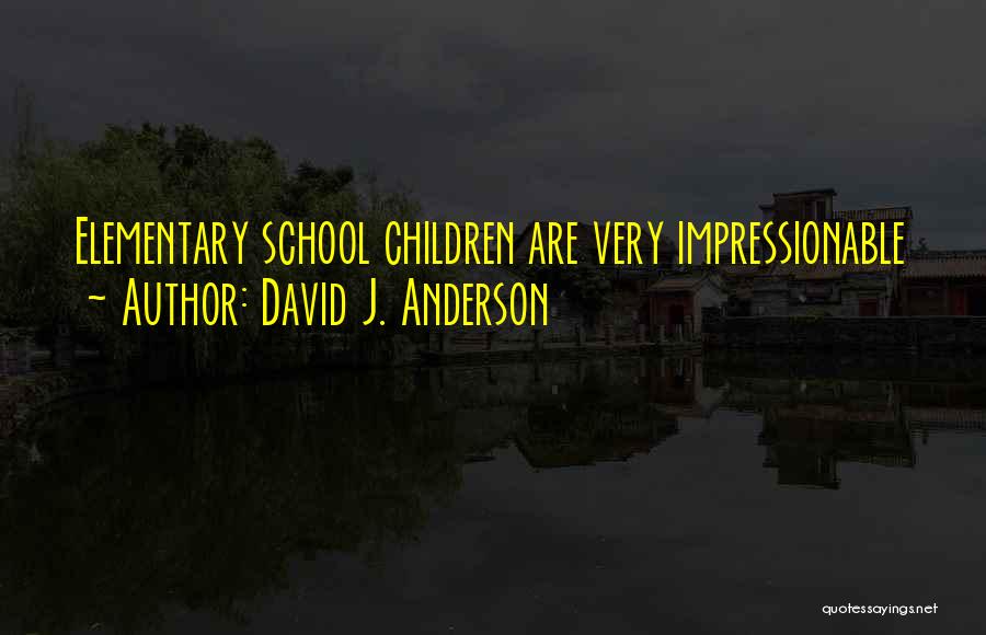 David J. Anderson Quotes: Elementary School Children Are Very Impressionable