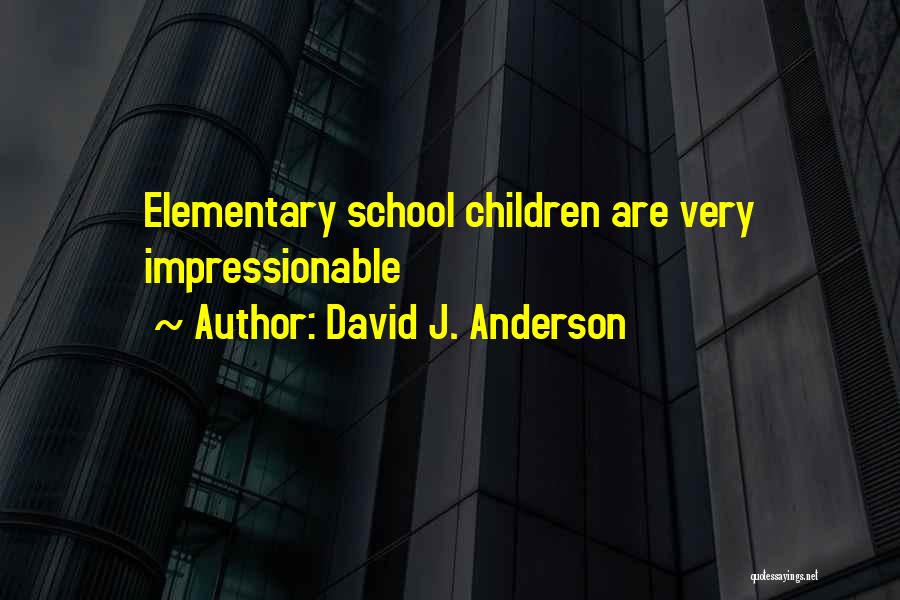 David J. Anderson Quotes: Elementary School Children Are Very Impressionable