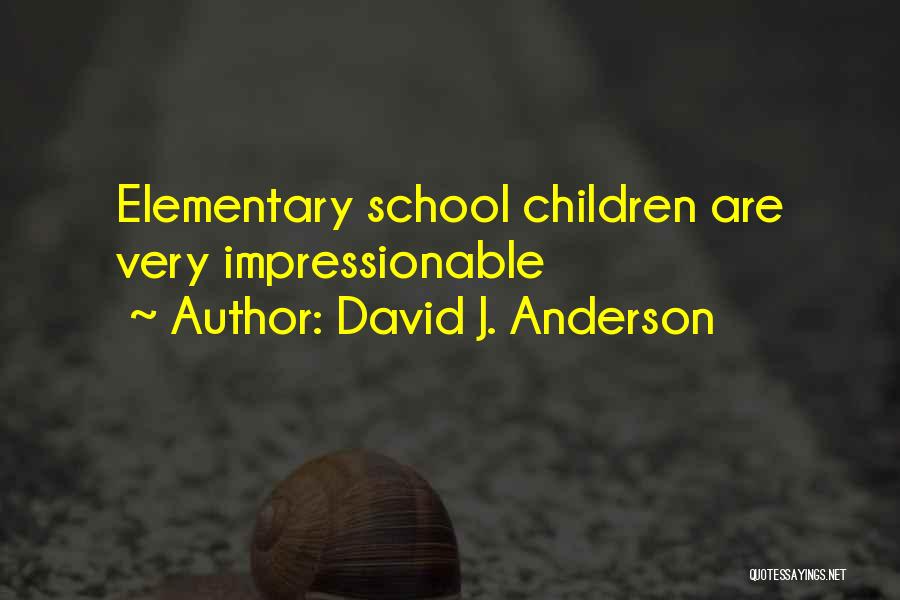 David J. Anderson Quotes: Elementary School Children Are Very Impressionable