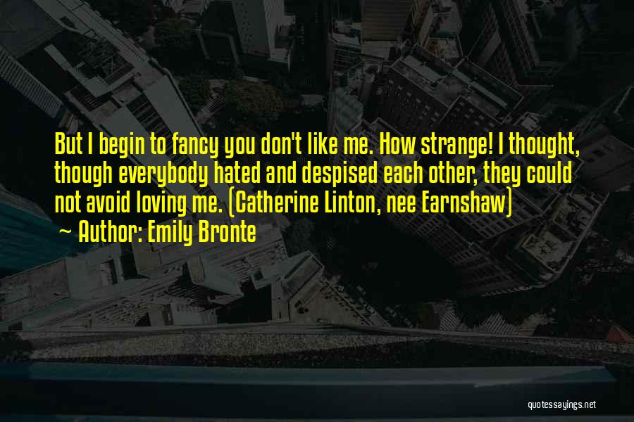 Emily Bronte Quotes: But I Begin To Fancy You Don't Like Me. How Strange! I Thought, Though Everybody Hated And Despised Each Other,