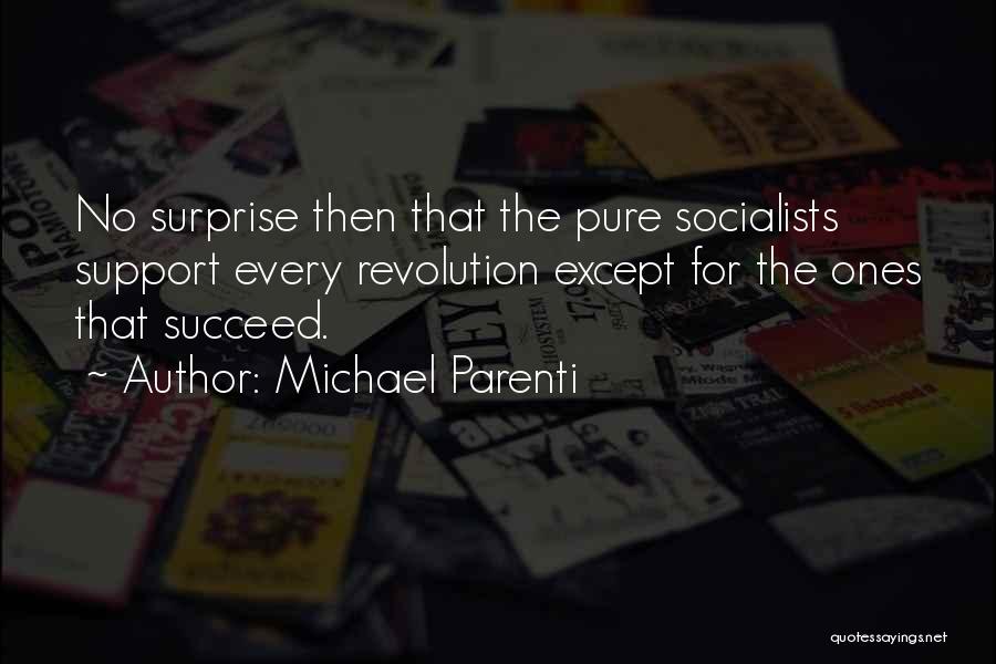 Michael Parenti Quotes: No Surprise Then That The Pure Socialists Support Every Revolution Except For The Ones That Succeed.