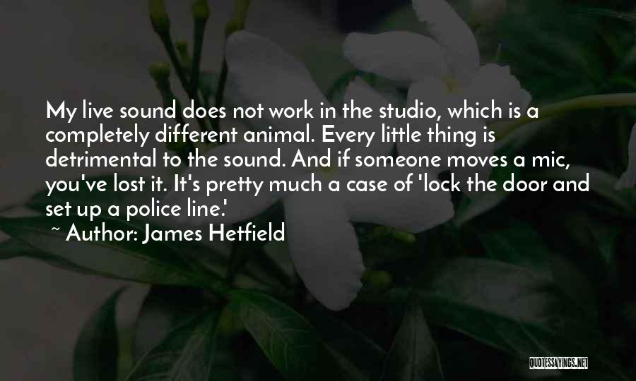 James Hetfield Quotes: My Live Sound Does Not Work In The Studio, Which Is A Completely Different Animal. Every Little Thing Is Detrimental