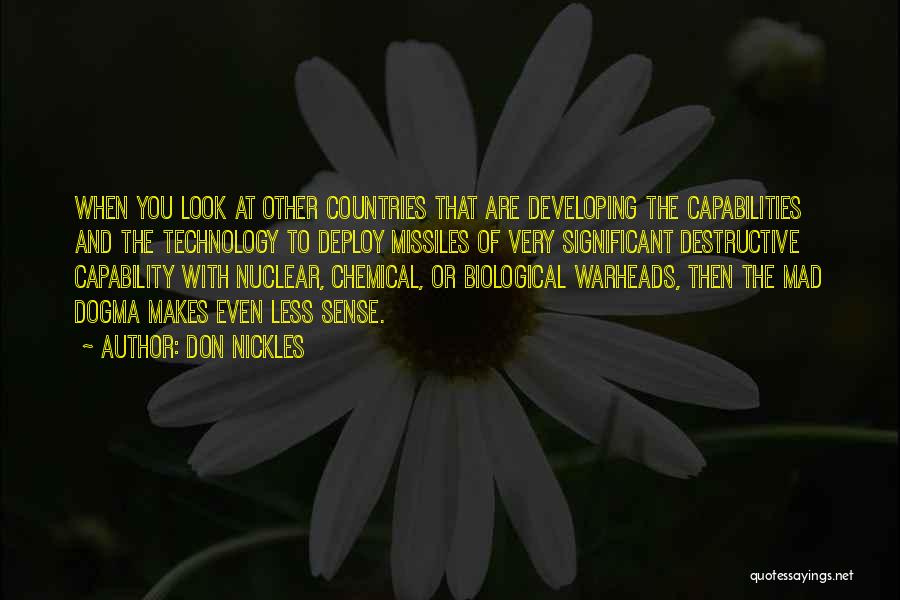 Don Nickles Quotes: When You Look At Other Countries That Are Developing The Capabilities And The Technology To Deploy Missiles Of Very Significant