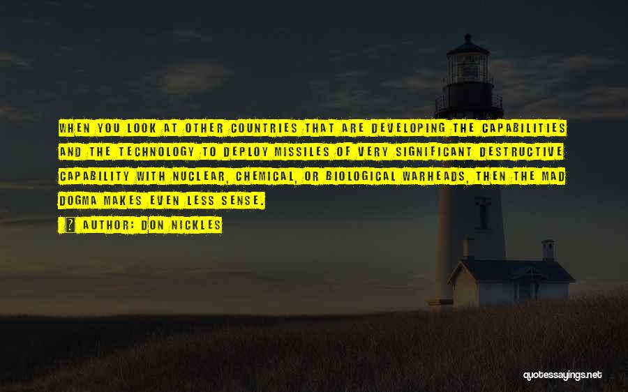 Don Nickles Quotes: When You Look At Other Countries That Are Developing The Capabilities And The Technology To Deploy Missiles Of Very Significant