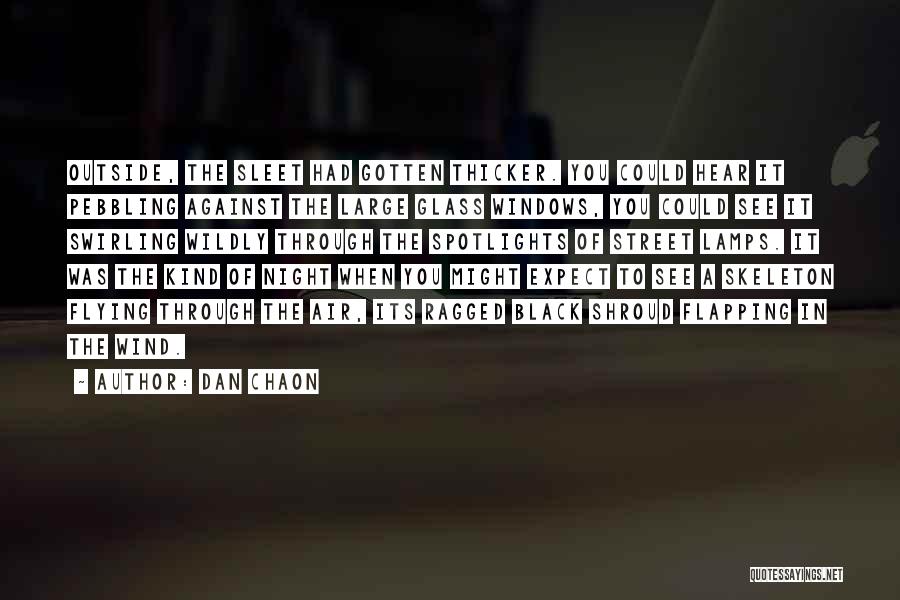 Dan Chaon Quotes: Outside, The Sleet Had Gotten Thicker. You Could Hear It Pebbling Against The Large Glass Windows, You Could See It