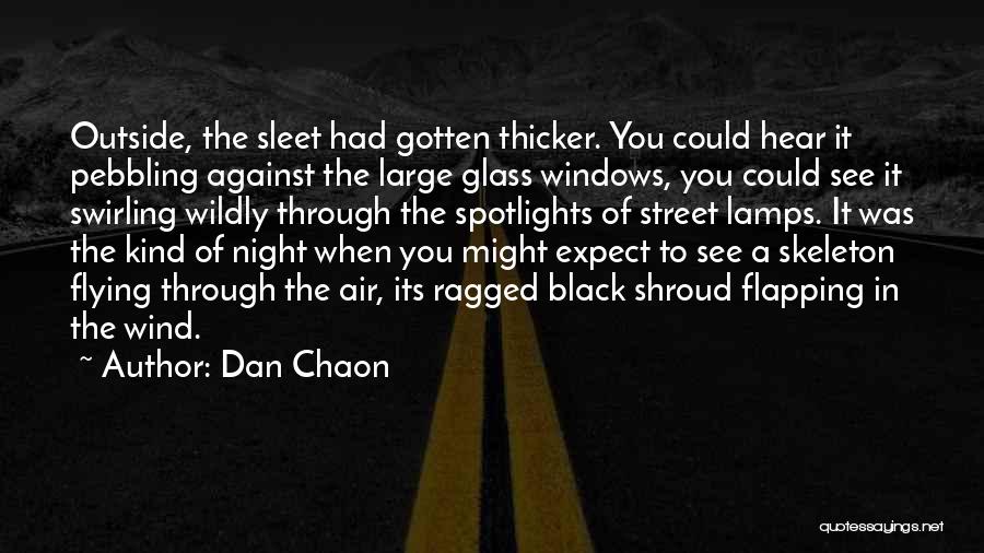 Dan Chaon Quotes: Outside, The Sleet Had Gotten Thicker. You Could Hear It Pebbling Against The Large Glass Windows, You Could See It