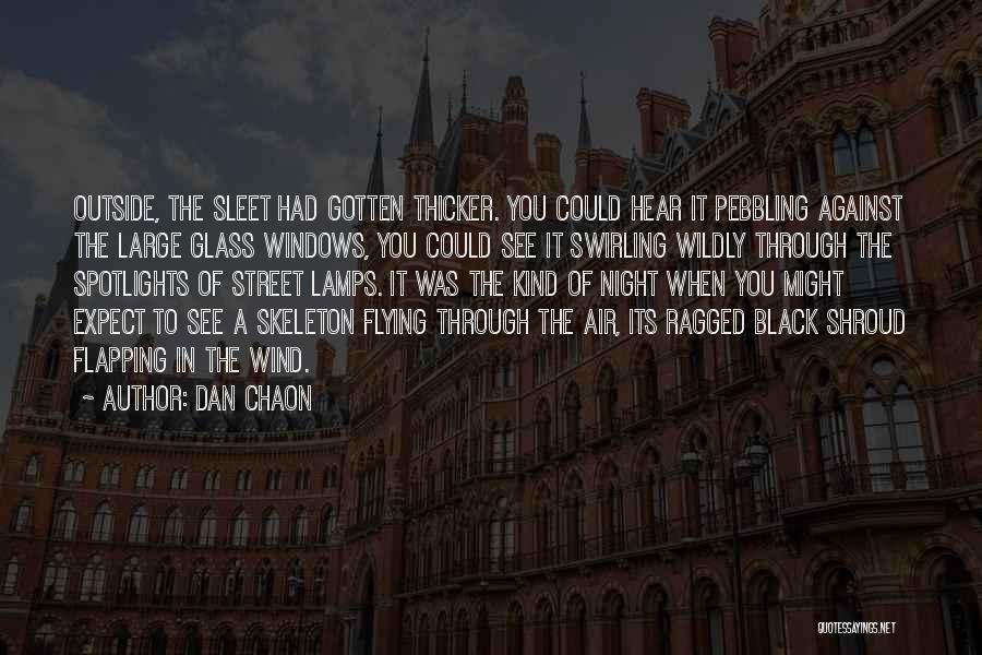 Dan Chaon Quotes: Outside, The Sleet Had Gotten Thicker. You Could Hear It Pebbling Against The Large Glass Windows, You Could See It