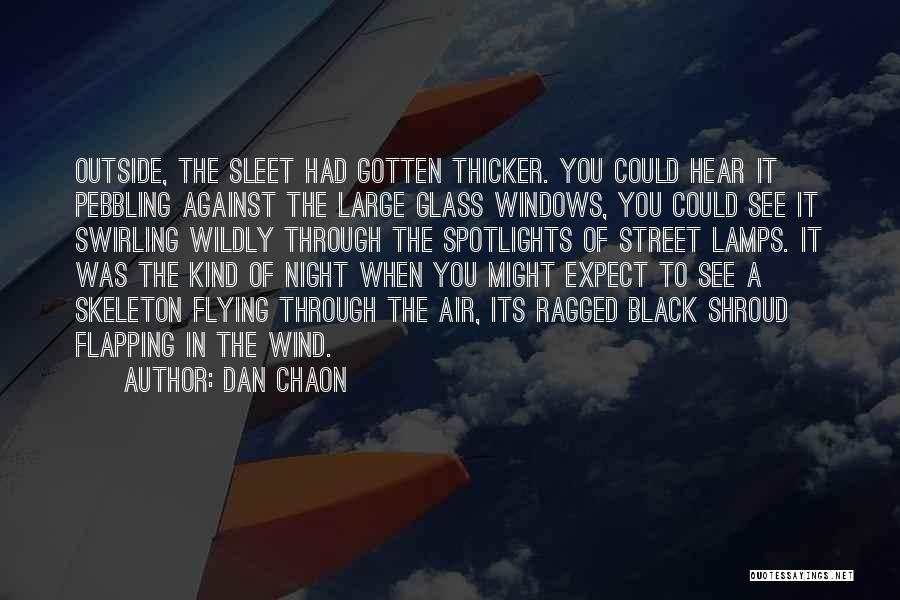 Dan Chaon Quotes: Outside, The Sleet Had Gotten Thicker. You Could Hear It Pebbling Against The Large Glass Windows, You Could See It