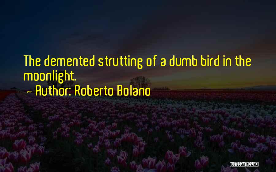 Roberto Bolano Quotes: The Demented Strutting Of A Dumb Bird In The Moonlight.