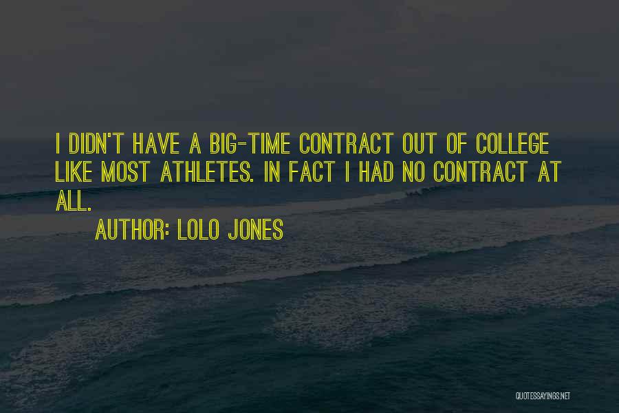 Lolo Jones Quotes: I Didn't Have A Big-time Contract Out Of College Like Most Athletes. In Fact I Had No Contract At All.