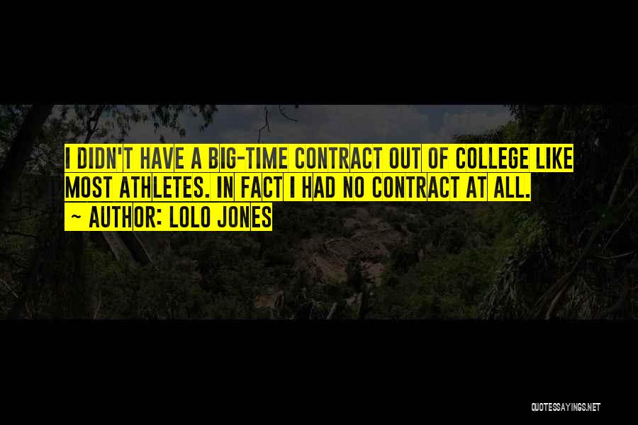 Lolo Jones Quotes: I Didn't Have A Big-time Contract Out Of College Like Most Athletes. In Fact I Had No Contract At All.