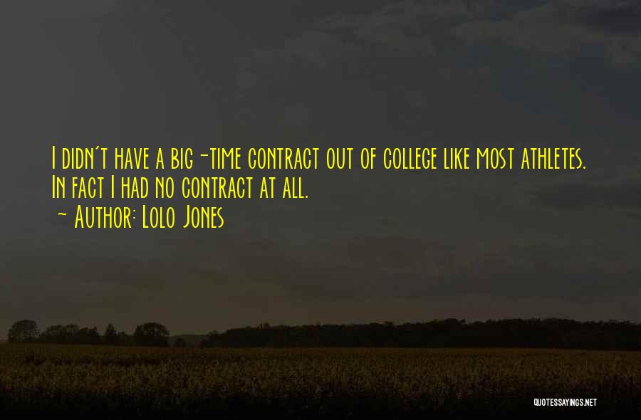 Lolo Jones Quotes: I Didn't Have A Big-time Contract Out Of College Like Most Athletes. In Fact I Had No Contract At All.
