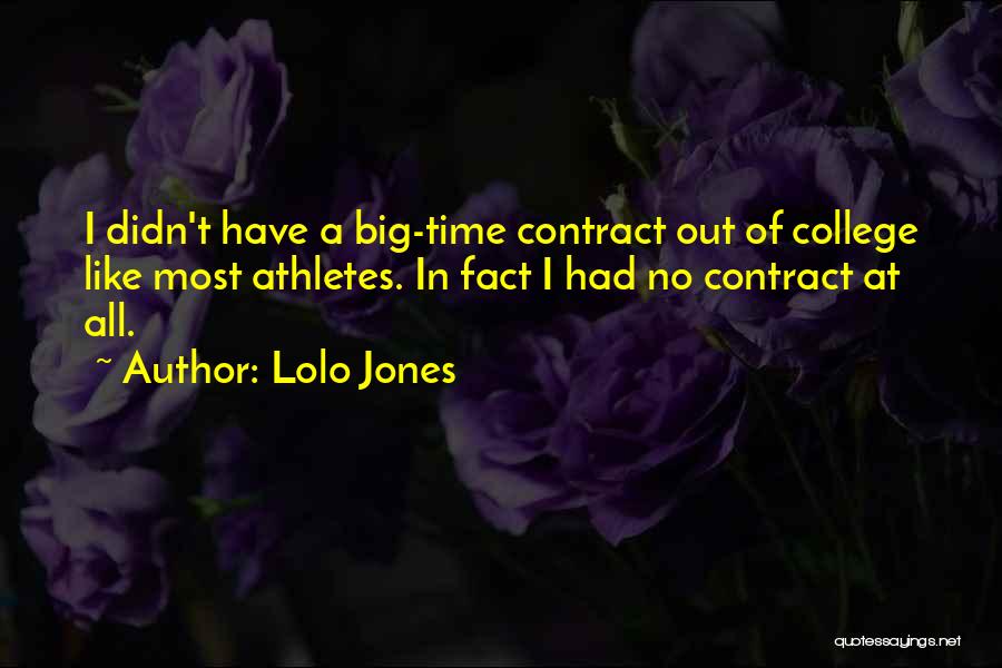 Lolo Jones Quotes: I Didn't Have A Big-time Contract Out Of College Like Most Athletes. In Fact I Had No Contract At All.