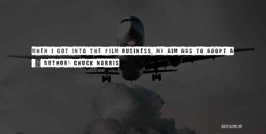 Chuck Norris Quotes: When I Got Into The Film Business, My Aim Was To Adopt A Positive Persona, Of A Guy Who Fights