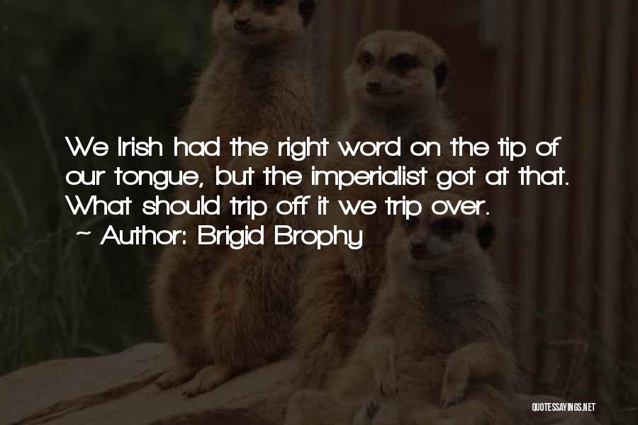 Brigid Brophy Quotes: We Irish Had The Right Word On The Tip Of Our Tongue, But The Imperialist Got At That. What Should