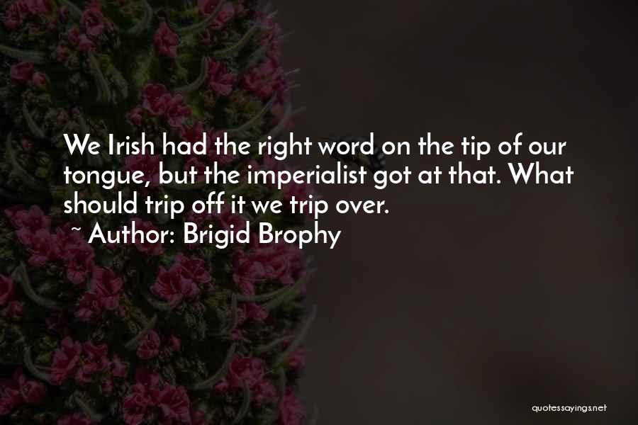 Brigid Brophy Quotes: We Irish Had The Right Word On The Tip Of Our Tongue, But The Imperialist Got At That. What Should