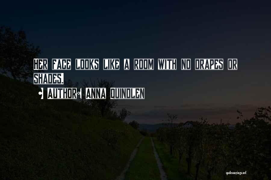 Anna Quindlen Quotes: Her Face Looks Like A Room With No Drapes Or Shades.