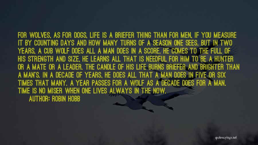 Robin Hobb Quotes: For Wolves, As For Dogs, Life Is A Briefer Thing Than For Men, If You Measure It By Counting Days