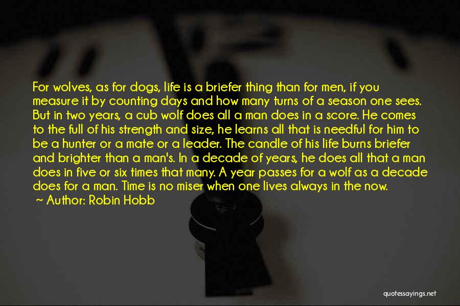 Robin Hobb Quotes: For Wolves, As For Dogs, Life Is A Briefer Thing Than For Men, If You Measure It By Counting Days