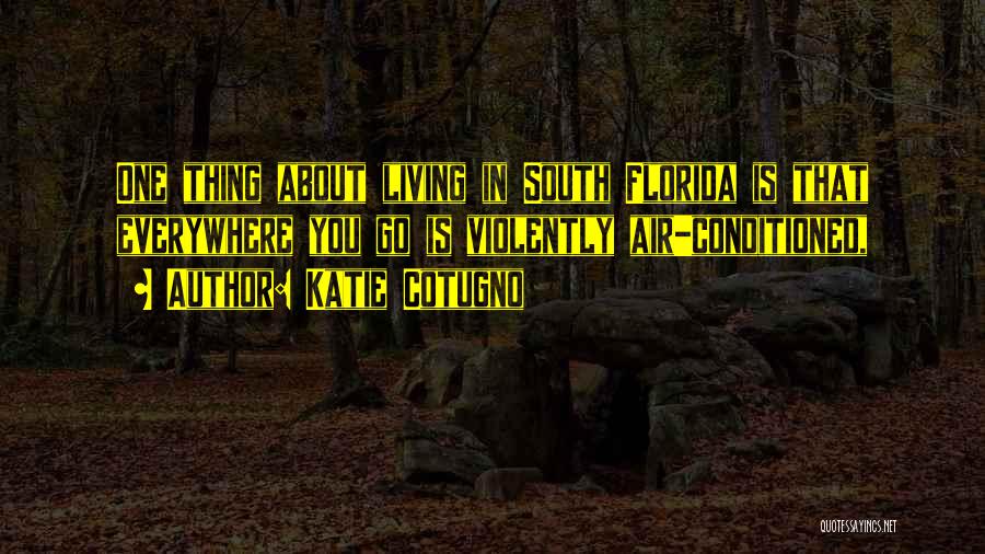 Katie Cotugno Quotes: One Thing About Living In South Florida Is That Everywhere You Go Is Violently Air-conditioned,