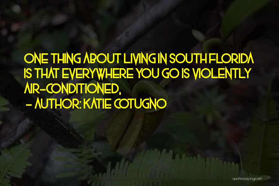 Katie Cotugno Quotes: One Thing About Living In South Florida Is That Everywhere You Go Is Violently Air-conditioned,