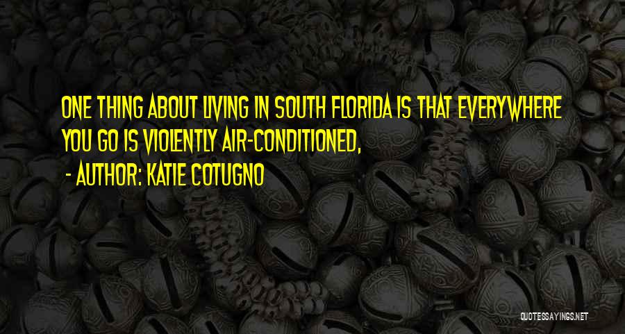 Katie Cotugno Quotes: One Thing About Living In South Florida Is That Everywhere You Go Is Violently Air-conditioned,