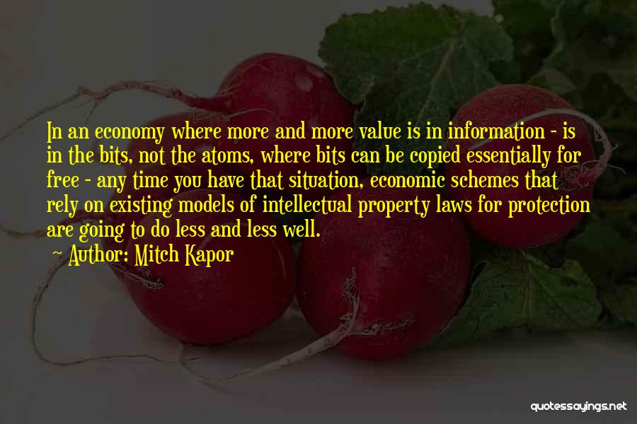 Mitch Kapor Quotes: In An Economy Where More And More Value Is In Information - Is In The Bits, Not The Atoms, Where