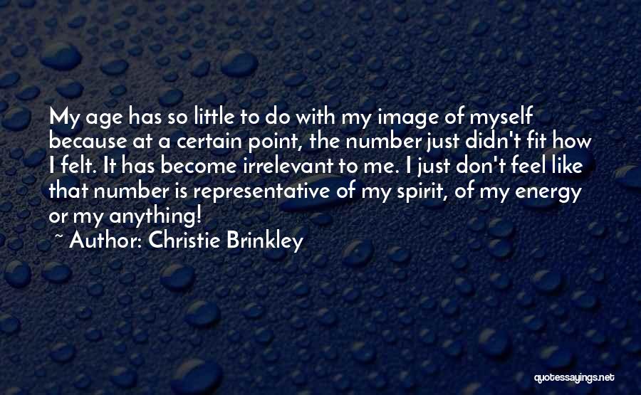 Christie Brinkley Quotes: My Age Has So Little To Do With My Image Of Myself Because At A Certain Point, The Number Just