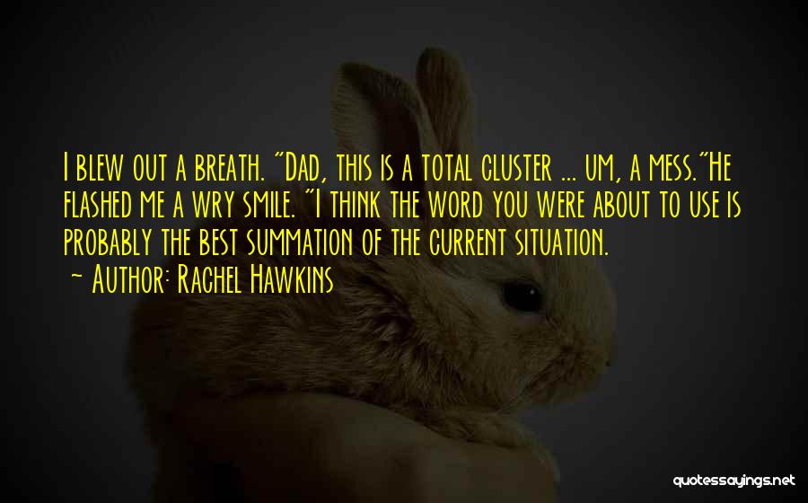 Rachel Hawkins Quotes: I Blew Out A Breath. Dad, This Is A Total Cluster ... Um, A Mess.he Flashed Me A Wry Smile.