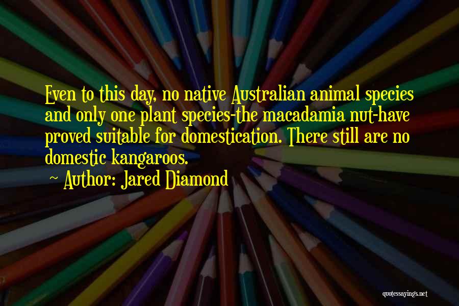 Jared Diamond Quotes: Even To This Day, No Native Australian Animal Species And Only One Plant Species-the Macadamia Nut-have Proved Suitable For Domestication.