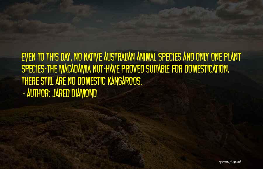 Jared Diamond Quotes: Even To This Day, No Native Australian Animal Species And Only One Plant Species-the Macadamia Nut-have Proved Suitable For Domestication.