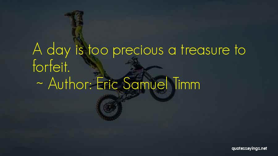 Eric Samuel Timm Quotes: A Day Is Too Precious A Treasure To Forfeit.