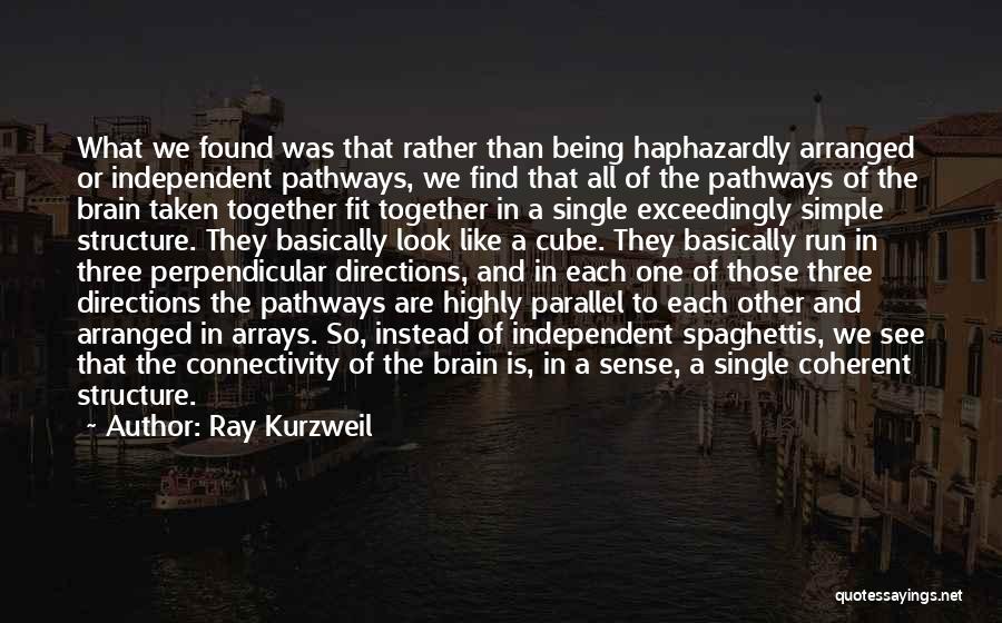 Ray Kurzweil Quotes: What We Found Was That Rather Than Being Haphazardly Arranged Or Independent Pathways, We Find That All Of The Pathways