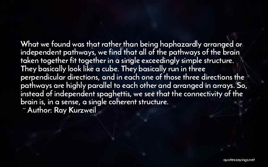 Ray Kurzweil Quotes: What We Found Was That Rather Than Being Haphazardly Arranged Or Independent Pathways, We Find That All Of The Pathways