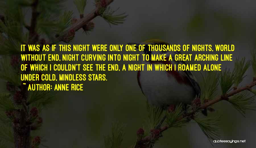 Anne Rice Quotes: It Was As If This Night Were Only One Of Thousands Of Nights, World Without End, Night Curving Into Night