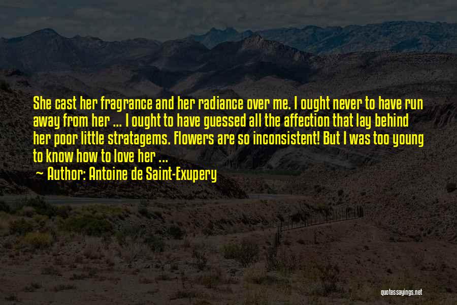 Antoine De Saint-Exupery Quotes: She Cast Her Fragrance And Her Radiance Over Me. I Ought Never To Have Run Away From Her ... I