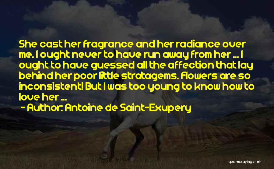 Antoine De Saint-Exupery Quotes: She Cast Her Fragrance And Her Radiance Over Me. I Ought Never To Have Run Away From Her ... I